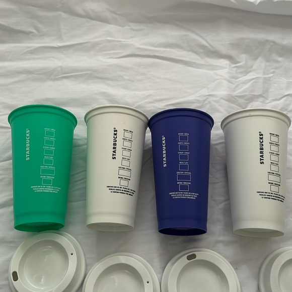 4 Reusable Starbucks Hot Cups with lids (16 fl oz each and BPA free) - Picture 6 of 6